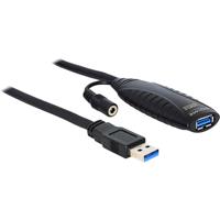 Delock USB-kabel USB 3.0 USB-A stekker, USB-A bus 10.00 m Zwart 83415 - thumbnail