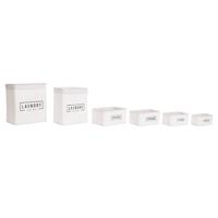 Mandenset DKD Home Decor Wit Bamboe 40 x 30 x 46 cm (5 Onderdelen) - thumbnail