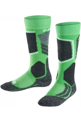 Falke SK2 Intermediate Skisok Kinderen Vivid Green 35-38