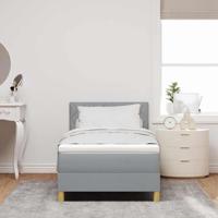 Boxspringbed met matras met matras Lichtgrijs 90 x 200 cm Stof - thumbnail