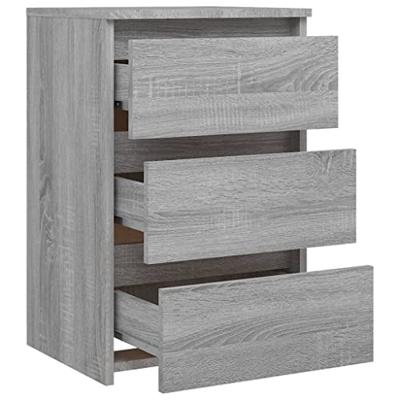 Nachtkastjes 2 st 40x35x62,5 cm bewerkt hout grijs sonoma eiken