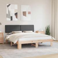 Bedframe met Gevoerd Hoofdgedeelte Donkergrijs 180 x 200 cm - thumbnail