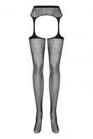 Kousen met jarretels Obsessive S207 XL/XXL Zwart - thumbnail