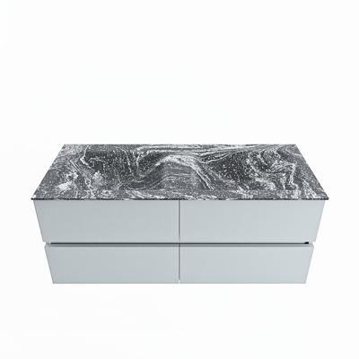 MONDIAZ VICA-DLUX 120cm badmeubel onderkast Clay 4 lades. Inbouw wastafel CLOUD dubbel 2 kraangaten, kleur Lava.