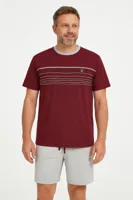 M.E.Q. Heren shortama katoen - ronde hals - Red summer - thumbnail