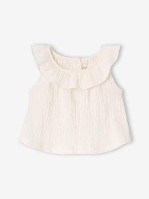 Mouwloze t-shirt voor babymeisjes ecru