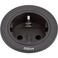 EVOline 159280000900 Inbouwstekkerdoos 1-voudig Zwart 1 stuk(s) - thumbnail
