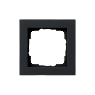 Gira E2 Afdekraam 1-voudig - Systeem 55 Zwart Mat (021109)