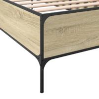 Bedframe bewerkt hout en metaal sonoma eikenkleurig 75x190 cm - thumbnail