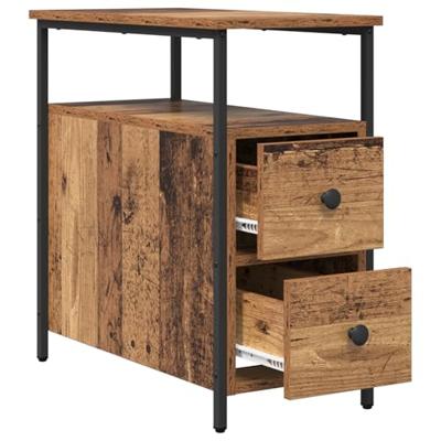 Nachtkastje met lade 2 pcs Oud hout 30 x 60 x 60 cm Nachtkastje met lade 2 pcs Oud hout 30 x 60 x 60 cm