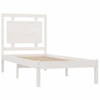 Bedframe massief hout wit 120x190 cm - thumbnail