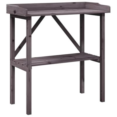 Plantentafel met schap 78x38x82,5 cm vurenhout grijs