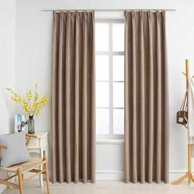VidaXL Gordijnen verduisterend met haken 2 st 140x225 cm taupe VidaXL Gordijnen verduisterend met haken 2 st 140x225 cm taupe