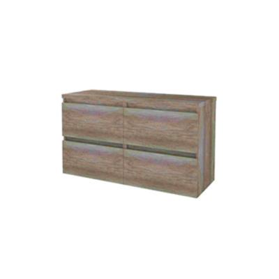 Basic-Line Start 46 Badkamermeubelset - 120 x 46 cm - Greeploos - 4 Lades - Wastafelblad - Scotch Oak