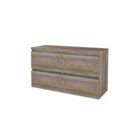 Basic-Line Start 46 Badkamermeubelset - 120 x 46 cm - Greeploos - 4 Lades - Wastafelblad - Scotch Oak - thumbnail