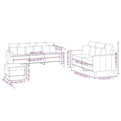 3-delige Loungeset met kussens fluweel roze - thumbnail