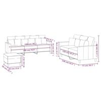 3-delige Loungeset met kussens fluweel wijnrood - thumbnail