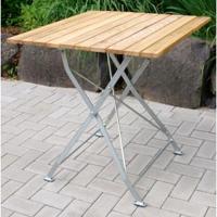 Tuintafel hout inklapbaar Bad Tolz - grijs frame 70 cm - thumbnail