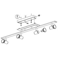 Eglo Led plafondspotRottelo Beam 4-lichts Led nikkel mat - 90917 - thumbnail
