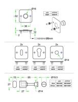 Krukrozet paar 4knt SF2 rvs glans - thumbnail