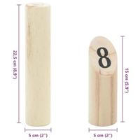 13-delige Nummerkubb spelset met draagtas massief grenenhout - thumbnail