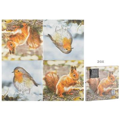 Servet Roodborstje met Eekhoorn / Esschert Design Servet Roodborstje met Eekhoorn / Esschert Design