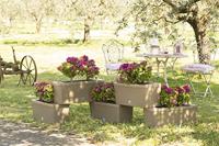 Bama brick koppelbare plantenbakken 75l 59x23x27 cm 5 stuks taupe - thumbnail