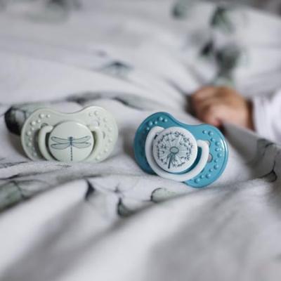 Difrax LOVI Dynamic Pacifier 6-18 Months Botanic Blue Green - Fopspeen