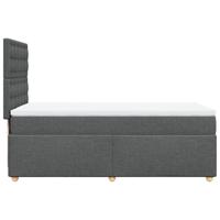 Boxspring met matras stof donkergrijs 140x190 cm - thumbnail