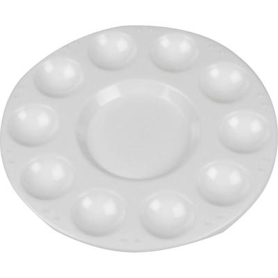 Creativ Company Palet, rond palet met 11 vakken, d 17 cm, wit, 10 stuk/ 1 doos Creativ Company Palet, rond palet met 11 vakken, d 17 cm, wit, 10 stuk/ 1 doos