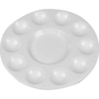 Creativ Company Palet, rond palet met 11 vakken, d 17 cm, wit, 10 stuk/ 1 doos - thumbnail