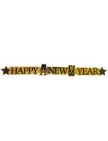 Happy New Year Banner Goud 113cm - thumbnail
