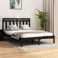Bedframe massief hout zwart 150x200 cm - thumbnail