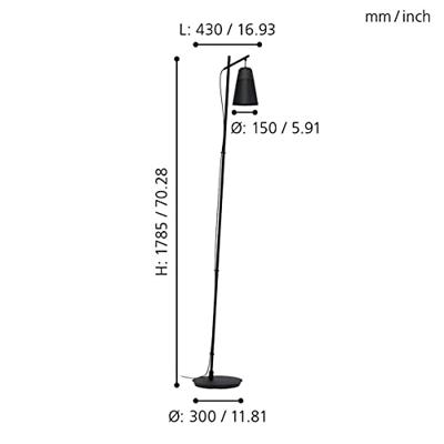 Eglo VloerlampCanterras zwart - 99547