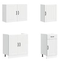 7-delige Keukenkastenset Lucca bewerkt hout artisanaal eiken - thumbnail