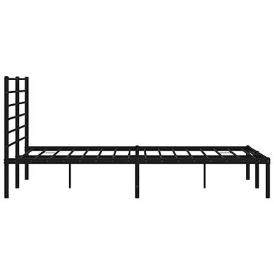 Bedframe met hoofdbord metaal zwart 135x190 cm Bedframe met hoofdbord metaal zwart 135x190 cm