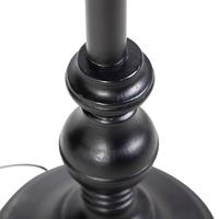 QAZQA Vloerlamp zwart met Granny kap zwart met grijs - Classico - thumbnail