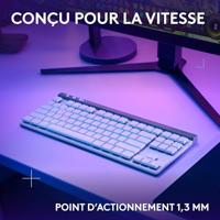 Gamingtoetsenbord - Draadloos - Logitech G - G515 TKL Lightspeed - Mechanisch Tactiel - RGB - AZERTY - Wit - thumbnail