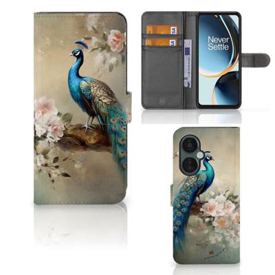 Telefoonhoesje | Met pasjeshouder | voor OnePlus Nord CE 3 Lite Vintage Pauwen Telefoonhoesje | Met pasjeshouder | voor OnePlus Nord CE 3 Lite Vintage Pauwen