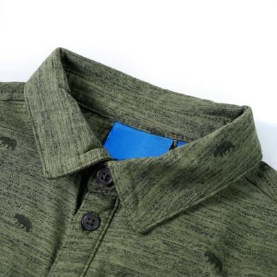 Kindershirt veeprint 140 gemleerd kakikleurig