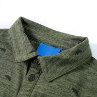 Kindershirt runderenprint 116 gemleerd kakikleurig - thumbnail