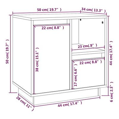 Nachtkastjes 2 st 50x34x50 cm massief grenenhout zwart