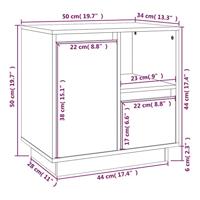 Nachtkastjes 2 st 50x34x50 cm massief grenenhout zwart - thumbnail