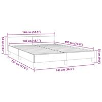 Bedframe met hoofdeinde zonder matras 140x190 cm crèmekleurig - thumbnail