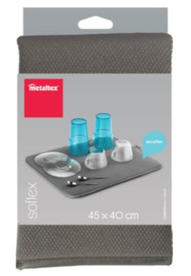 Afdruiprek voor Keukengootsteen Metaltex Softex Grijs 45 x 40 cm Tafelkleed Afdruiprek voor Keukengootsteen Metaltex Softex Grijs 45 x 40 cm Tafelkleed