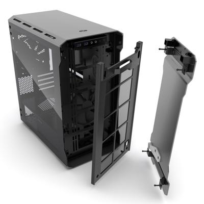 Enthoo Evolv MATX TG - Minitowermodel - mATX - window (Tempered Glass) - Audio/USB - Grijs Enthoo Evolv MATX TG - Minitowermodel - mATX - window (Tempered Glass) - Audio/USB - Grijs