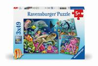 Ravensburger puzzel Betoverende onderwaterwereld 3x49 stukjes - thumbnail