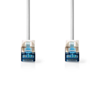 Nedis CAT6a netwerkkabel | S/FTP | RJ45 Male | RJ45 Male | 5.00 m | Snagless | Rond | LSZH | Wit | Label - CCGL85330WT50