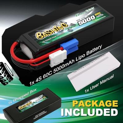GensAce Bashing Car Lipo 60c 14,8 volt 5000mah met EC5 Stekker