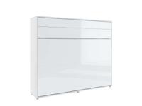 Opklapbed CONCEPTION PRO 160x200 cm wit/glanzend wit (horizontaal) met matras - thumbnail
